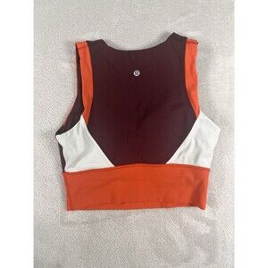 Lululemon Kick Serve Sweat Sports Bra Size 8 Luxtreme Red Orange Athletic